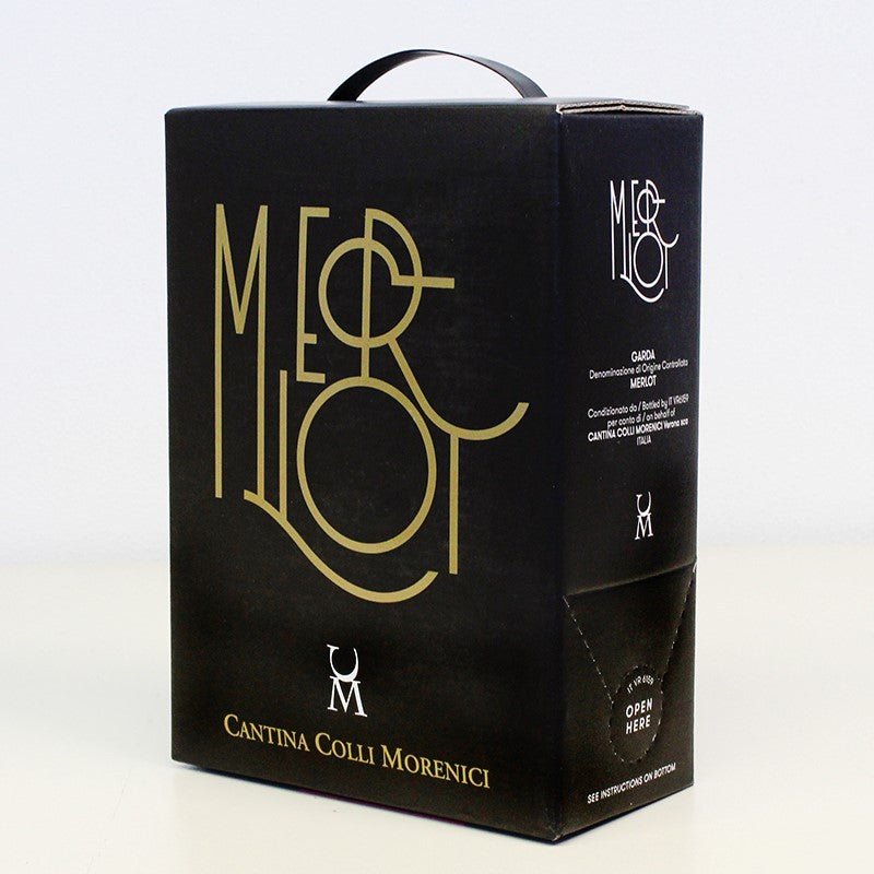 Merlot bag in box da 3 litri prodotto da cantina colli morenici