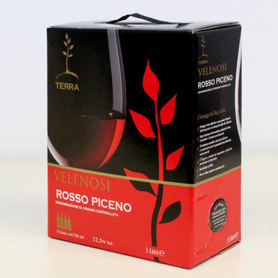 rosso piceno bag in box da 3 litri prodotto da velenosi vini